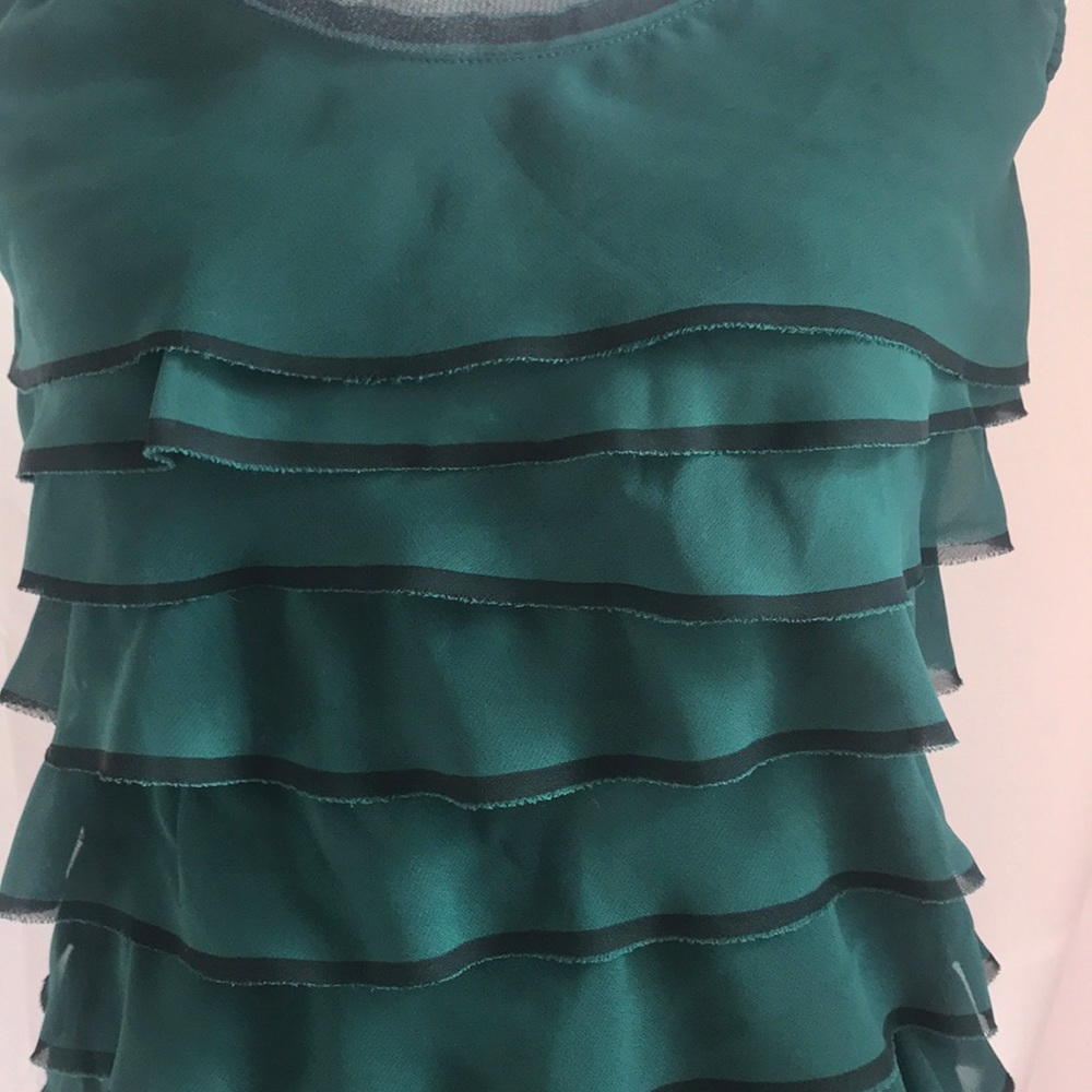 Loft Green Ruffled Blouse - Picture 2 of 5